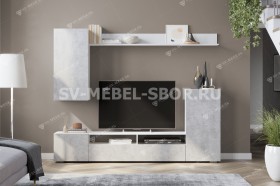 Мебель для гостиной МГС 4 (Белый/Цемент светлый) в Большеречье - bolshereche.katalogmebeli.com | фото