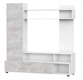Мебель для гостиной "МГС 9" Белый / Цемент светлый в Большеречье - bolshereche.katalogmebeli.com | фото