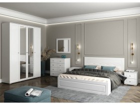 Модульная спальня Барселона (Белый/Белый глянец) в Большеречье - bolshereche.katalogmebeli.com | фото