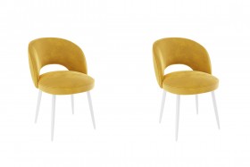 Набор стульев Моли 2 шт (жёлтый велюр/белый) в Большеречье - bolshereche.katalogmebeli.com | фото