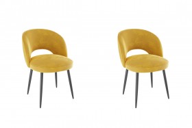 Набор стульев Моли 2 шт (жёлтый велюр/черный) в Большеречье - bolshereche.katalogmebeli.com | фото 1