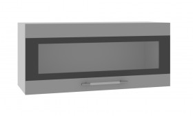 Норд ШВГС 800 Шкаф верхний горизонтальный со стеклом (Софт черный/корпус Венге) в Большеречье - bolshereche.katalogmebeli.com | фото