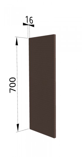 Панель торцевая П Квадро (для шкафа верхнего) Шоколад кожа в Большеречье - bolshereche.katalogmebeli.com | фото