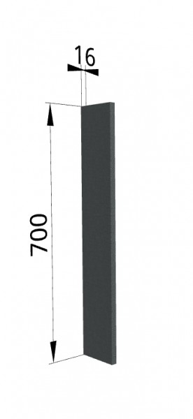 Панель торцевая ПТ 400 Квадро (для шкафа торцевого верхнего) Железо в Большеречье - bolshereche.katalogmebeli.com | фото