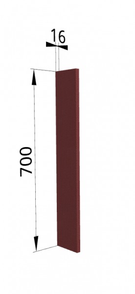 Панель торцевая ПТ 400 Квадро (для шкафа торцевого верхнего) Красная кожа в Большеречье - bolshereche.katalogmebeli.com | фото
