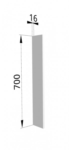 Панель торцевая ПТ 400 Ройс (для шкафа торцевого верхнего) Белый софт в Большеречье - bolshereche.katalogmebeli.com | фото