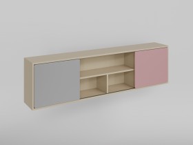 Полка между шкафами 1660 Грэйси (Розовый/Серый/корпус Клен) в Большеречье - bolshereche.katalogmebeli.com | фото