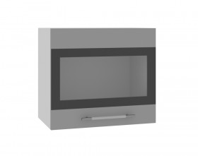 Ройс ВПГСФ 500 Шкаф верхний горизонтальный со стеклом с фотопечатью высокий (Грей софт/корпус Серый) в Большеречье - bolshereche.katalogmebeli.com | фото
