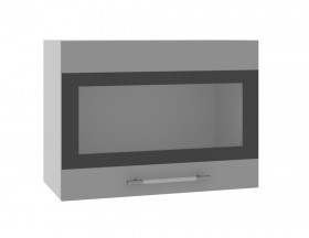 Ройс ВПГСФ 600 Шкаф верхний горизонтальный со стеклом с фотопечатью высокий (Гранит Грей/корпус Серый) в Большеречье - bolshereche.katalogmebeli.com | фото