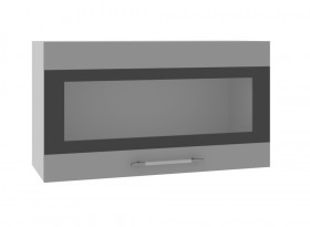 Ройс ВПГСФ 800 Шкаф верхний горизонтальный со стеклом с фотопечатью высокий (Черника софт/корпус Серый) в Большеречье - bolshereche.katalogmebeli.com | фото