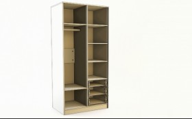 Шкаф 2-х створчатый с ящиками Грэйси (Розовый/Серый/корпус Клен) в Большеречье - bolshereche.katalogmebeli.com | фото 3