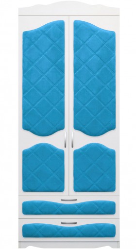 Шкаф 2-х створчатый с ящиками серии Иллюзия 84 Ярко-голубой в Большеречье - bolshereche.katalogmebeli.com | фото