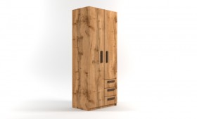 Шкаф 2-х створчатый с ящиками Шервуд (Дуб Вотан) в Большеречье - bolshereche.katalogmebeli.com | фото
