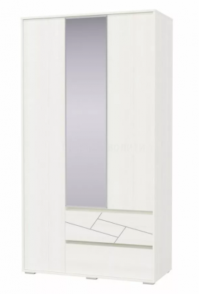 Шкаф 3-х дверный с ящиками Аделина 1200 Рамух белый в Большеречье - bolshereche.katalogmebeli.com | фото