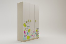 Шкаф 3-х створчатый с ящиками Флёр (Белый/корпус Клен) в Большеречье - bolshereche.katalogmebeli.com | фото 1