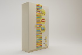 Шкаф 3-х створчатый с ящиками Клаксон (Бежевый/корпус Клен) в Большеречье - bolshereche.katalogmebeli.com | фото