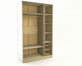 Шкаф 3-х створчатый с ящиками Клаксон (Бежевый/корпус Клен) в Большеречье - bolshereche.katalogmebeli.com | фото 2