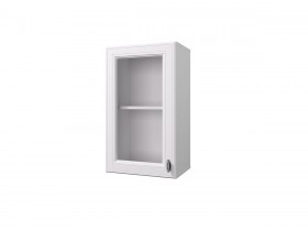 Шкаф 40 с витриной Ева (Белый Софт/Белый) в Большеречье - bolshereche.katalogmebeli.com | фото