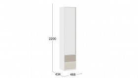 Шкаф для белья комбинированный «Сканди» Дуб Гарден/Белый/Глиняный серый в Большеречье - bolshereche.katalogmebeli.com | фото 3
