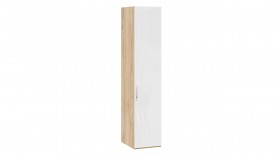 Шкаф для белья с 1 глухой дверью «Эмбер» Яблоня Беллуно/Белый глянец в Большеречье - bolshereche.katalogmebeli.com | фото