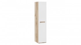 Шкаф для белья с 1-ой дверью «Фьюжн» Дуб Делано/Белый глянец в Большеречье - bolshereche.katalogmebeli.com | фото
