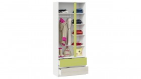 Шкаф для одежды комбинированный «Сканди» Дуб Гарден/Белый/Зеленый в Большеречье - bolshereche.katalogmebeli.com | фото 4