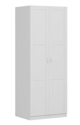 Шкаф двухдверный Пегас сборный белый в Большеречье - bolshereche.katalogmebeli.com | фото