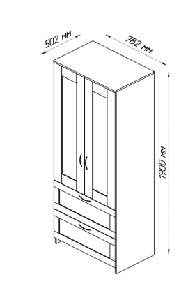 Шкаф двухдверный Сириус с 2 ящиками дуб сонома в Большеречье - bolshereche.katalogmebeli.com | фото 3