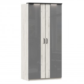 Техно ЛД 678.130.000.007 Шкаф 2-хстворчатый с комбинированными дверями (Дуб Крафт белый/Серый шифер) в Большеречье - bolshereche.katalogmebeli.com | фото