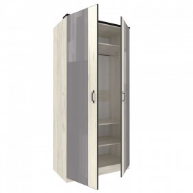 Техно ЛД 678.130.000.007 Шкаф 2-хстворчатый с комбинированными дверями (Дуб Крафт белый/Серый шифер) в Большеречье - bolshereche.katalogmebeli.com | фото 6