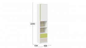 Шкаф комбинированный «Сканди» Дуб Гарден/Белый/Зеленый в Большеречье - bolshereche.katalogmebeli.com | фото 4
