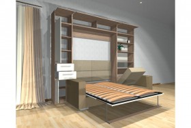 Шкаф-кровать с диваном Каролина в Большеречье - bolshereche.katalogmebeli.com | фото 3