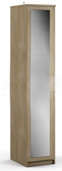 Веста СБ-2260 Шкаф 1 дверный с зеркалом Дуб Сонома в Большеречье - bolshereche.katalogmebeli.com | фото