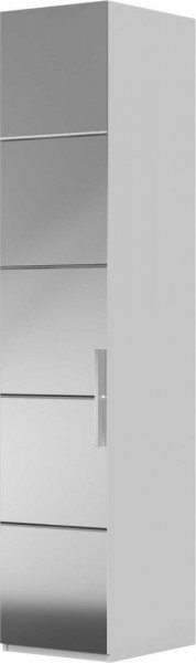 Шкаф ШР-1 зеркало, левый, Вива (Белый/Белый глянец/Платина) в Большеречье - bolshereche.katalogmebeli.com | фото 1