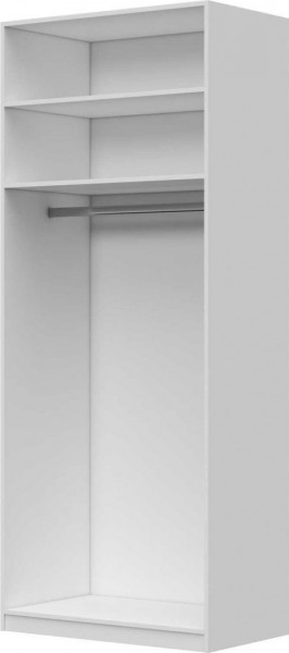 Шкаф ШР-2 без зеркал, Вива (Белый/Белый глянец/Платина) в Большеречье - bolshereche.katalogmebeli.com | фото 2