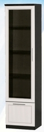 Шкаф средний с ящиком и стеклодверью ДЛЯ ГОСТИНОЙ ШСЯС-450 Венге/Дуб выбеленный в Большеречье - bolshereche.katalogmebeli.com | фото
