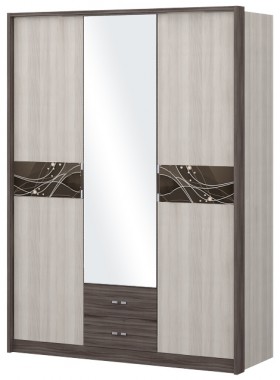 Шкаф трехстворчаты с зеркалом Шк68.1 Николь в Большеречье - bolshereche.katalogmebeli.com | фото 1