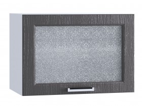 Шкаф верхний горизонтальный со стеклом 609, ШВГС 609 (Клен серый/корпус белый) в Большеречье - bolshereche.katalogmebeli.com | фото