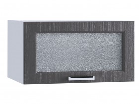 Шкаф верхний горизонтальный со стеклом 610, ШВГС 610 (Клен серый/корпус белый) в Большеречье - bolshereche.katalogmebeli.com | фото