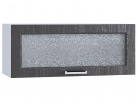 Шкаф верхний горизонтальный со стеклом 800, ШВГС 800 (Клен серый/корпус белый) в Большеречье - bolshereche.katalogmebeli.com | фото