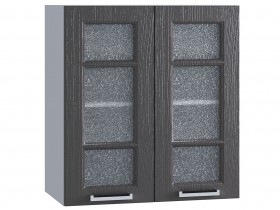 Шкаф верхний со стеклом 600, ШВС 600 (Клен серый/корпус белый) в Большеречье - bolshereche.katalogmebeli.com | фото