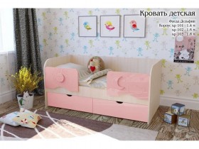 Соня Кровать детская 2 ящика 1.6 Розовый глянец в Большеречье - bolshereche.katalogmebeli.com | фото