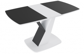Стол обеденный «Гарда» Тип 1 (Белый/Стекло матовое черный графит) в Большеречье - bolshereche.katalogmebeli.com | фото 5
