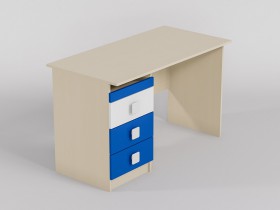 Стол (прямая столешница) Скай люкс (Синий/Белый/корпус Клен) в Большеречье - bolshereche.katalogmebeli.com | фото