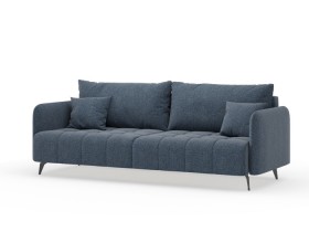 Валериан диван трёхместный прямой Синий, ткань RICO FLEX 101 в Большеречье - bolshereche.katalogmebeli.com | фото