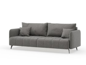 Валериан диван трёхместный прямой Стальной, ткань RICO FLEX 9292 в Большеречье - bolshereche.katalogmebeli.com | фото 1