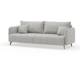 Валериан диван трёхместный прямой Светло-серый, ткань RICO FLEX 108 в Большеречье - bolshereche.katalogmebeli.com | фото