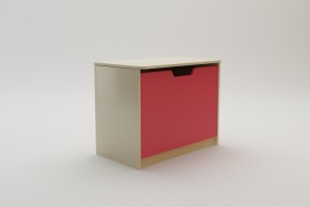 Ящик для игрушек Бэрри (Бежевый/Красный/корпус Клен) в Большеречье - bolshereche.katalogmebeli.com | фото
